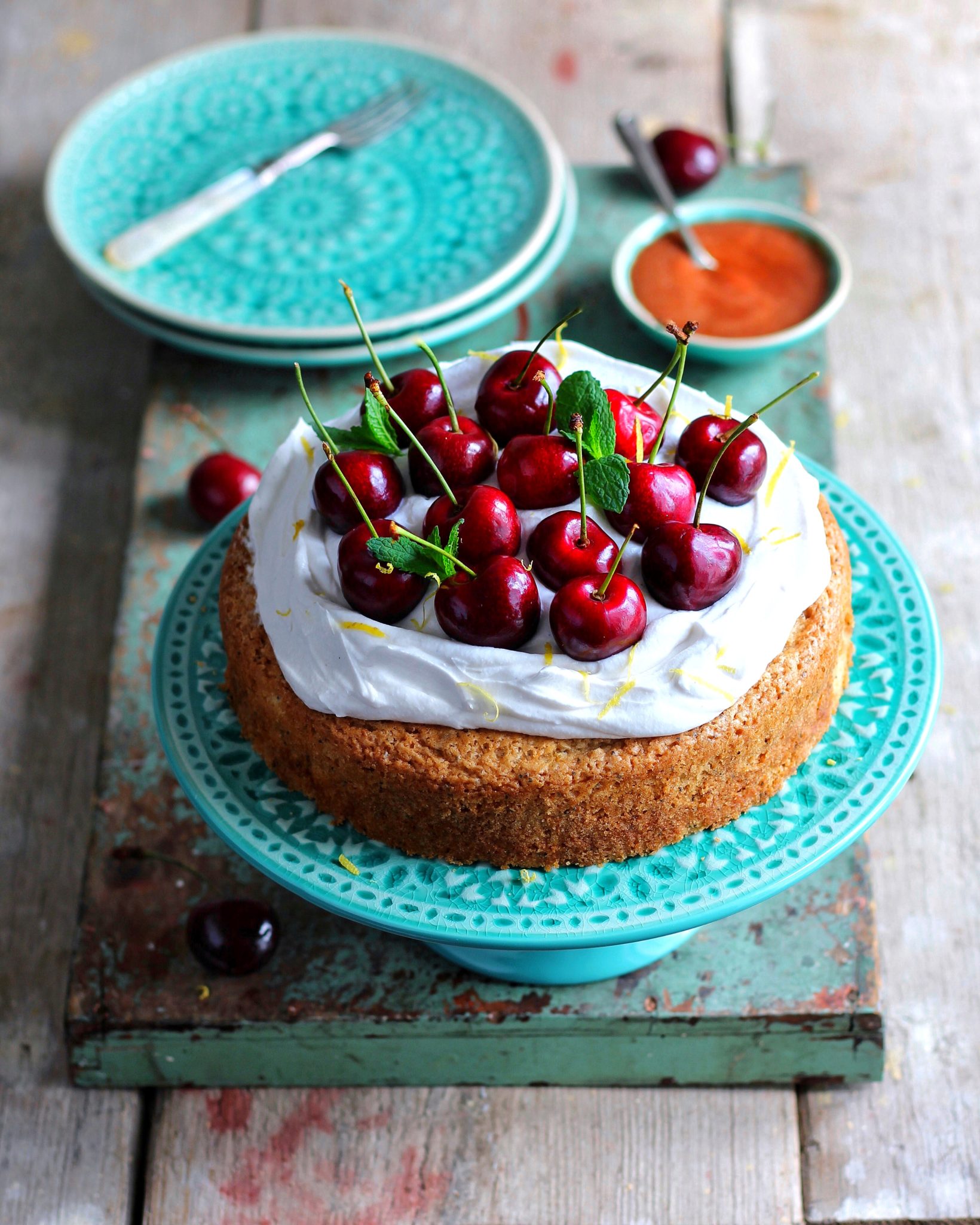 Lemon, Poppy Seed & Cherry Cake Gaz Oakley