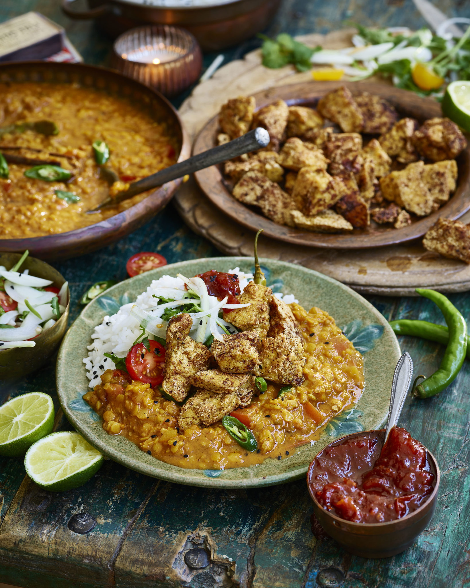 LENTIL DAL WITH 'TOFU CHICKEN' Gaz Oakley