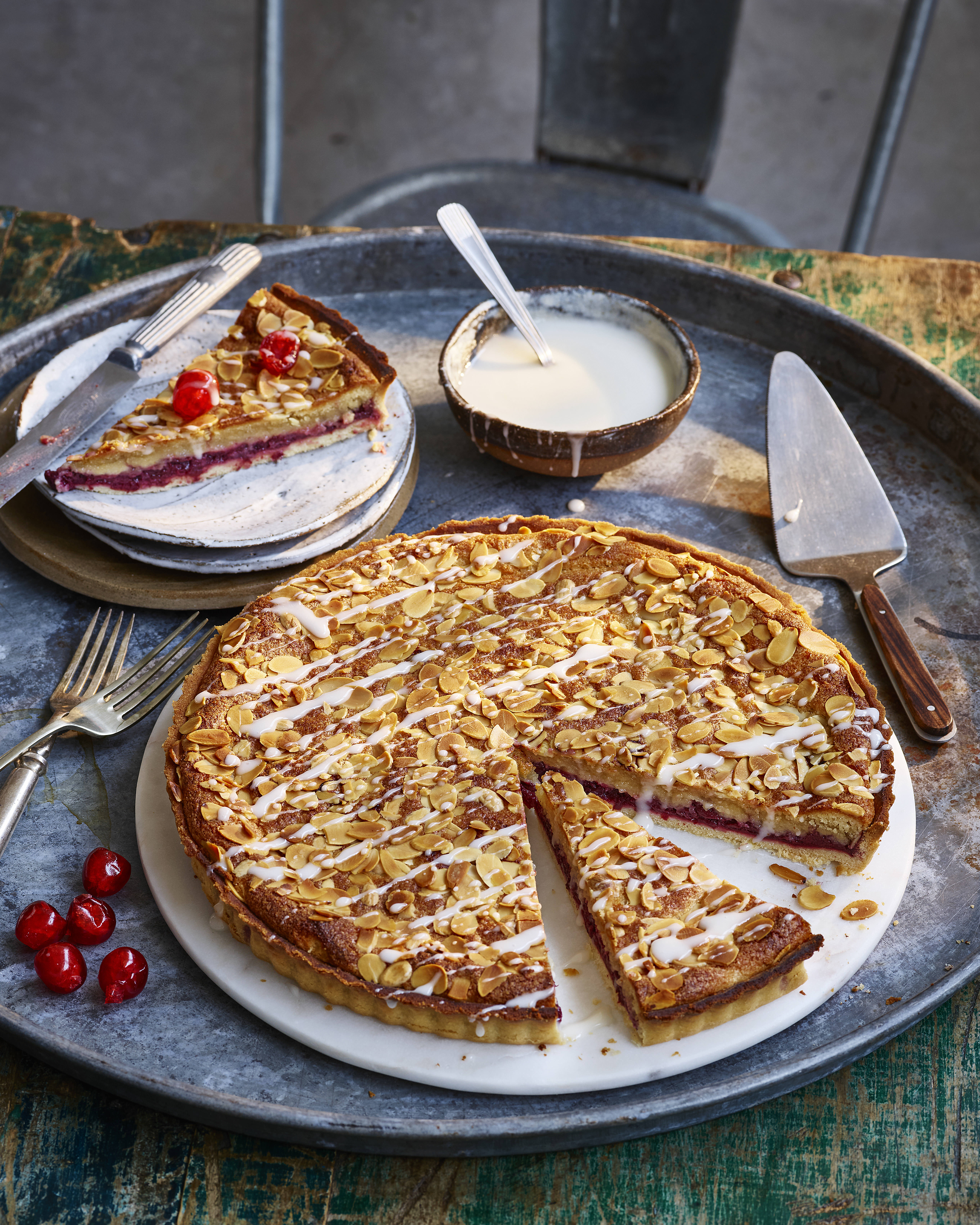 Plant Based Cherry Bakewell Tart - Gaz Oakley