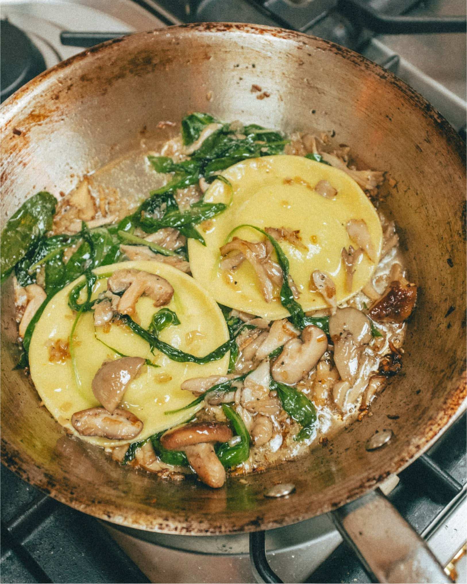 Foraged Wild Garlic 'Ricotta' Ravioli - Gaz Oakley